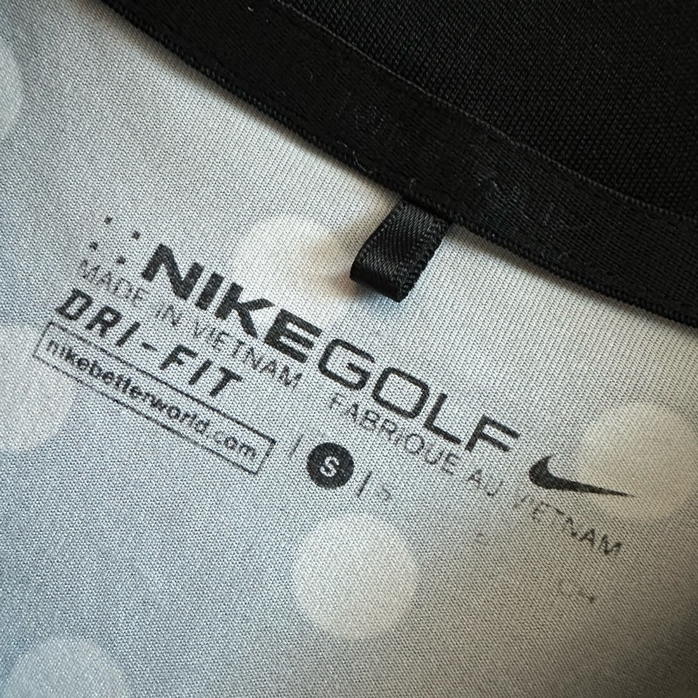 NIKE Golf ⛳️ Ladies Black & White Polka Dot Dri-Fit Sleeveless Golf Shirt - Sz S - Picture 2 of 12